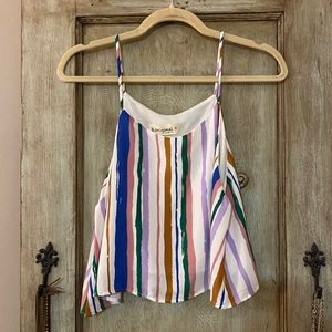 Boutique rainbow striped crop top